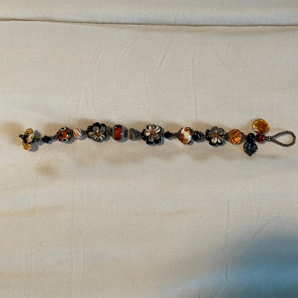 Hand made glass beads bracelet.